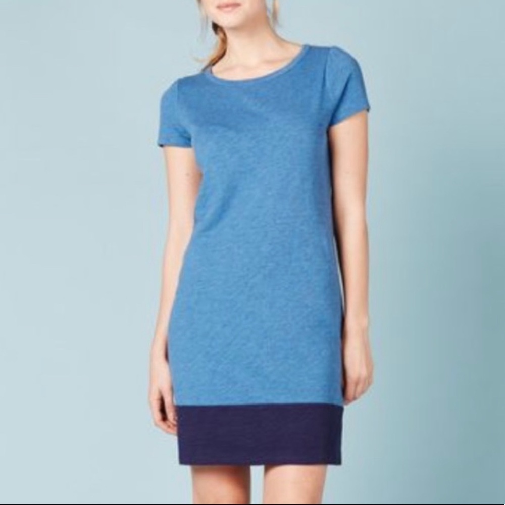 ⭐️LAST CHANCE⭐️ BODEN Slub Knit T-shirt Dress Blue/Navy - Picture 1 of 7